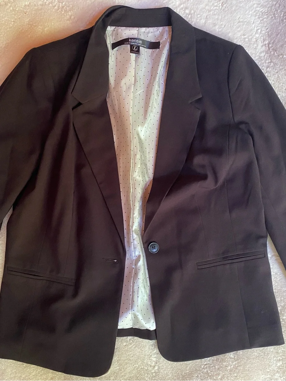 Kensie Black Single-Button Notch Lapel Blazer - Picture 1 of 4